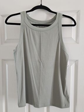 Gap Rib Halter Tank Top Sleeveless Woman's Sage Green Size Large NWT